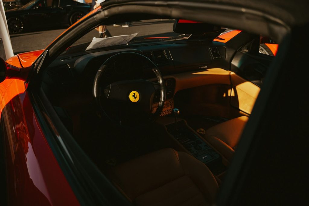 ferrari steering wheel interior view
